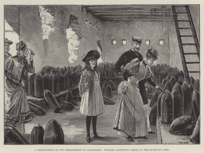 A Reminiscence of the Bombardment of Alexandria, Tourists Inspecting Shells in the Ras-el-Tin Fort by William Heysham Overend