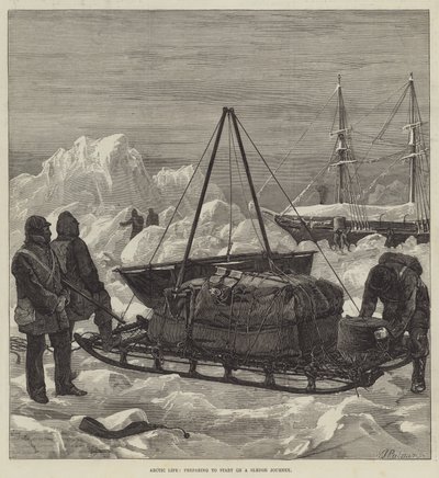 Arctic Life, preparing to start on a Sledge Journey by William Heysham Overend