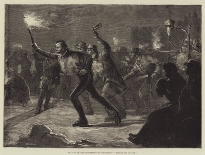 Skating on the Serpentine by Torchlight, Follow My Leader by William Heysham Overend