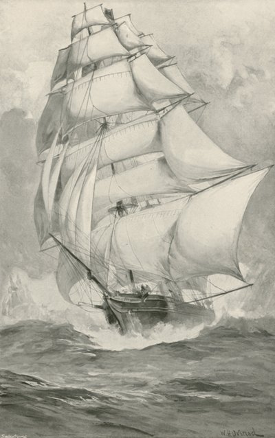 Tea-Clippers Racing from China for the Thames by William Heysham Overend