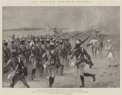 The Advance towards Dongola, the 9th Soudanese Regiment Marching to Shellal to Embark for the Front by William Heysham Overend