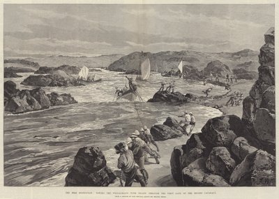 The Nile Expedition, towing the Whale-Boats with Troops through the First Gate of the Second Cataract by William Heysham Overend