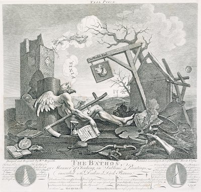Bathos, Manner of Sinking, in Sublime Paintings inscribed to the Dealers in Dark Pictures, 1764 by William Hogarth
