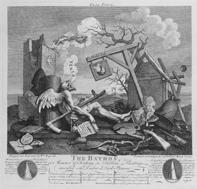 Bathos, Manner of Sinking, in Sublime Paintings inscribed to the Dealers in Dark Pictures, 1764 by William Hogarth