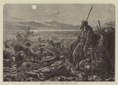 Shepherds watching their Flocks by Night by William J. Webbe or Webb