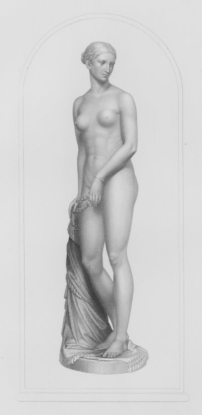The Greek Slave (engraved by W Roffe from the statue in marble by Hiram Powers) by William John Roffe