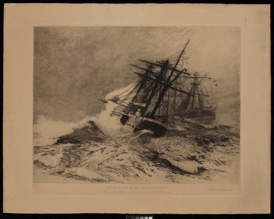 Escape of H.M.S. Calliope From Apia Harbour Samoa, on the 16th of March 1889 by William Lionel Wyllie