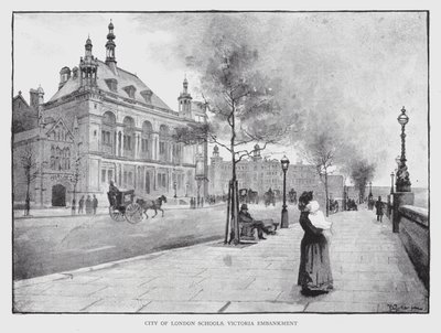 City of London Schools, Victoria Embankment by William Luker
