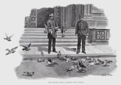 The Record Office, Feeding the Pigeons by William Luker