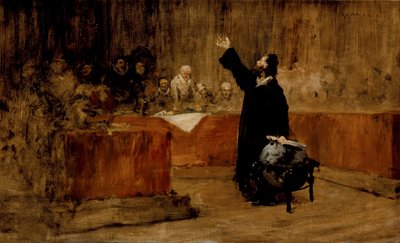 Sketch for a Picture - Columbus before the Council of Salamanca (A) by William Merritt Chase