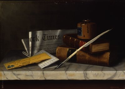 Still Life with Letter to Mr. Clarke, 1879 by William Michael Harnett