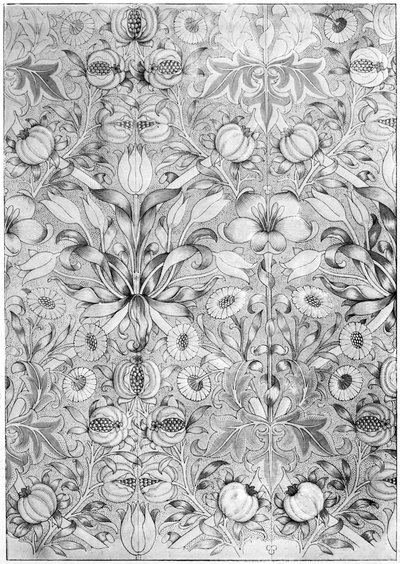 Lily and pomegranate pattern wallpaper by William Morris