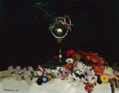 Urn and Flowers on a Table by William Nicholson