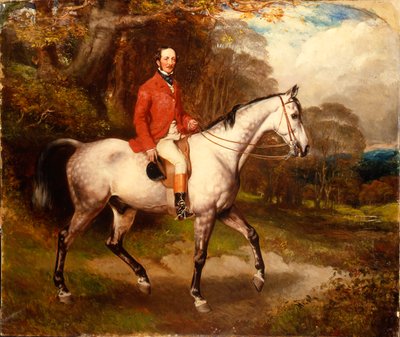 Portrait of Thomas Conolly, seated on a dappled grey hunter by William Osborne