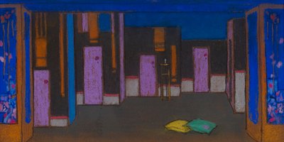 Hall with Doors (set design for Alice-in-Wonderland, 1915) by William Penhallow Henderson