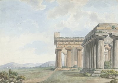 Views in the Levant: Temple Ruins at Paestum, c.1785 by William Reveley