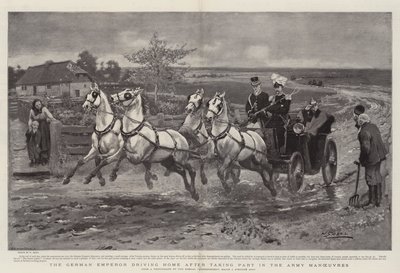 The German Emperor Driving Home After Taking Part in the Army Manoeuvres by William Small
