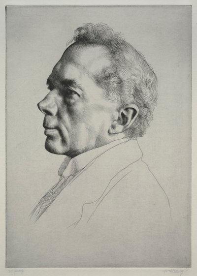 Campbell Dodgson, Profile to the Left, 1919 by William Strang
