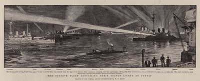 The Reserve Fleet exercising their Search-Lights at Torbay by William T. Maud