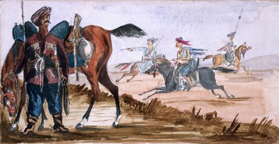 Bashi Bazouk of Circassia, & others at exercise in the background by William Thomas Markham