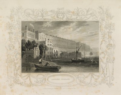 Adelphi Terrace, Including the Water Gate, York Buildings, London by William Tombleson