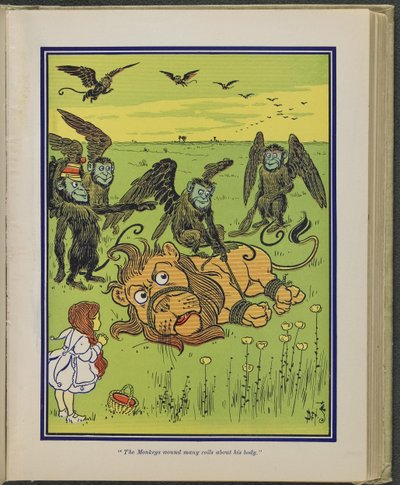 "The Monkeys wound many coils around his body", illustration from "The Wonderful Wizard of Oz" by Lyman Frank Baum by William Wallace Denslow
