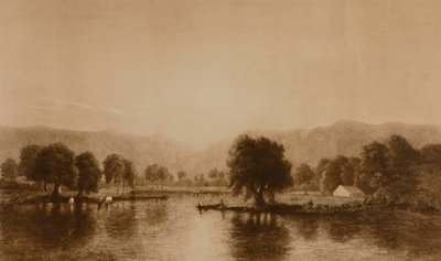 (Water and Cattle Scene) by William Wellstood