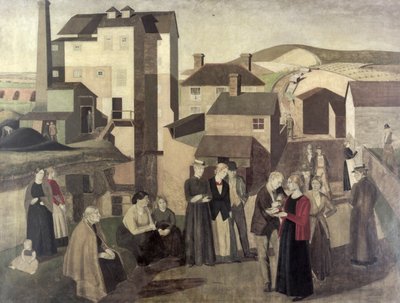 A Scene in a Village Street with Mill-Hands Conversing by Winifred Knights