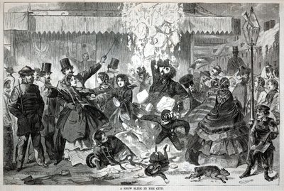 A Snow Slide in the City by Winslow Homer