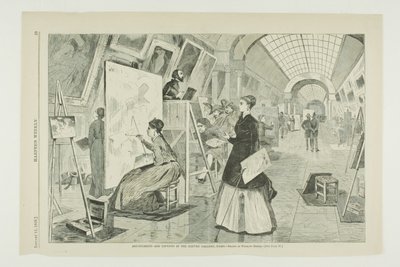 Art Students and Copyists in the Louvre Gallery, Paris by Winslow Homer