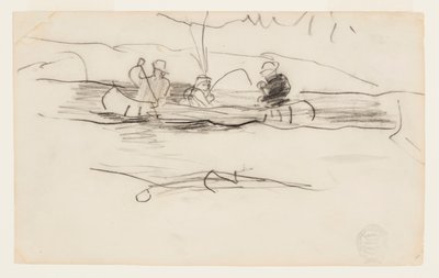 Fisherman and Two Other Men in a Canoe by Winslow Homer