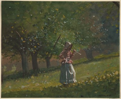 Girl with Hay Rake by Winslow Homer
