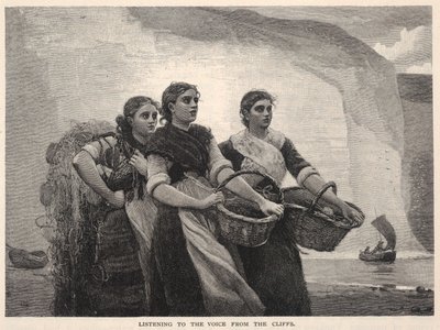 Listening to the Voice from the Cliffs by Winslow Homer
