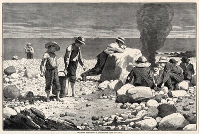 Seaside Sketches - A Clam-Bake by Winslow Homer
