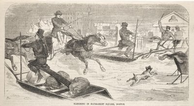 Sleighing in Haymarket Square, Boston by Winslow Homer