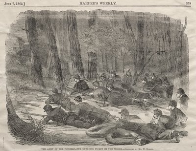 The Army of the Potomac - Our Outlying Picket in the Woods by Winslow Homer