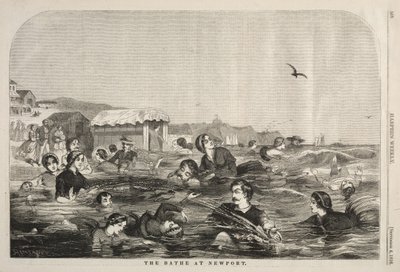 The Baths at Newport, 1858 by Winslow Homer