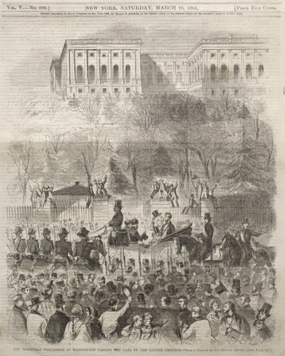 The Inaugural Procession at Washington Passing the Gate of the Capitol Grounds by Winslow Homer