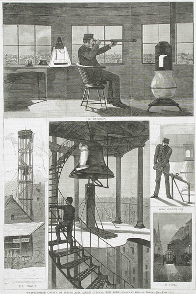 Watch-Tower, Corner of Spring and Varick Streets, New York by Winslow Homer