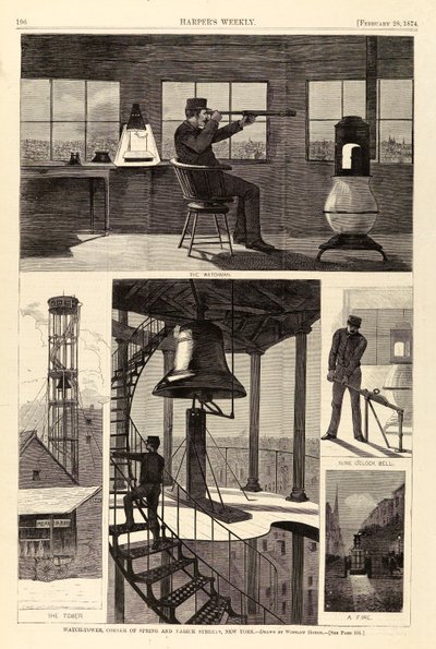 Watch-Tower, Corner of Spring and Varick Streets, New York by Winslow Homer