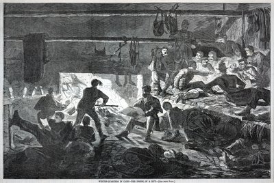 Winter-quarters in Camp--The Inside of a Hut by Winslow Homer