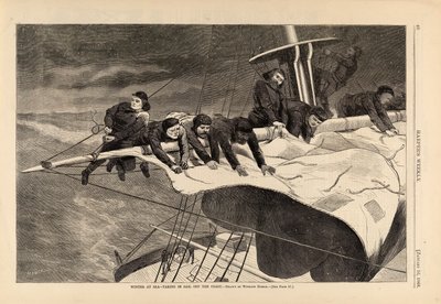 Winter at Sea--Taking in Sail off the Coast by Winslow Homer