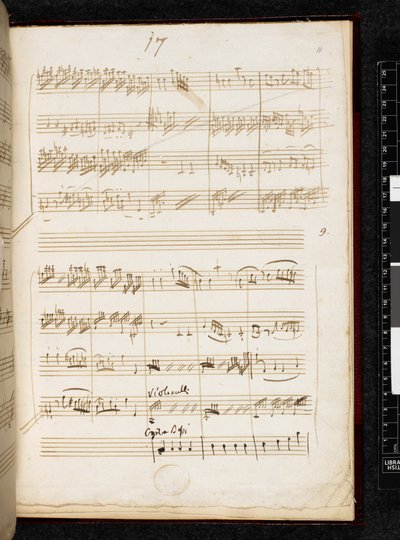 Adagio and Fugue in C minor, K. 546, Add. 28996, f.11r by Wolfgang Amadeus Mozart