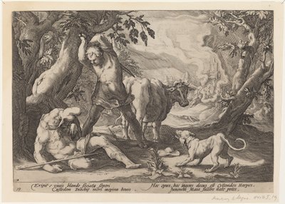 Landscape with Mercury Raising His Sword to Kill a Sleeping Argus by Workshop of Hendrick Goltzius, after Hendrick Goltzius