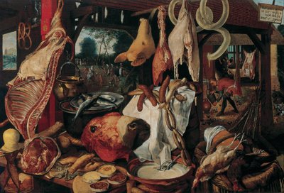 Still Life with Meat and the Holy Family by Workshop of Pieter Aertsen