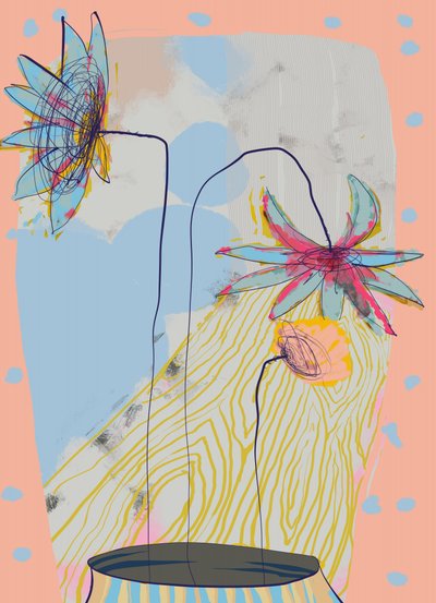 Abstract Pastel Flowers by XHOZUCAN