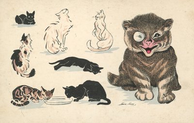 Fat Cat, Wearing Monocle, Alongside Various Less Favoured Pussies by Xavier Sager