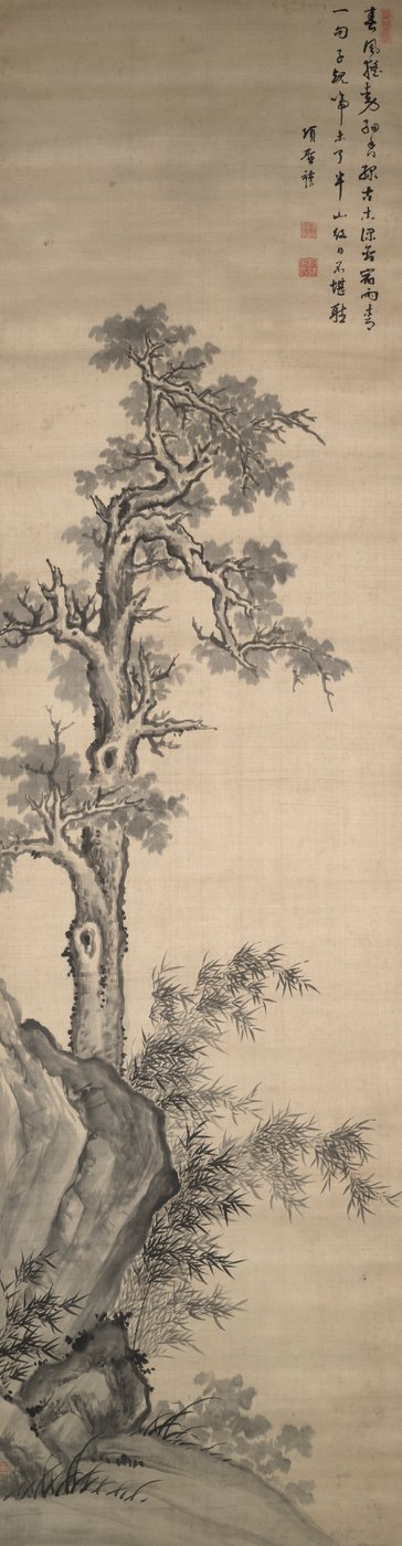 Wutong Tree, Bamboo, and Rock by Xiang Shengmo