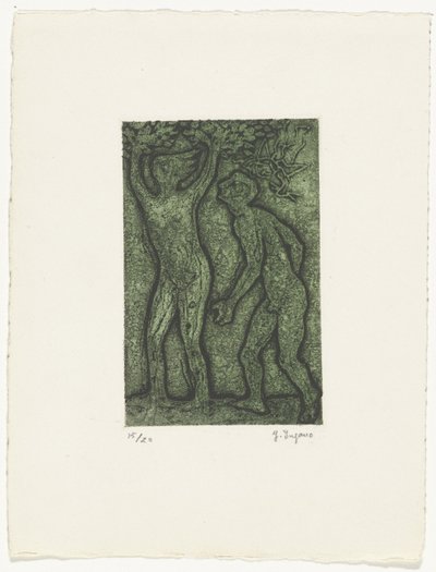 Man and woman in green by Yo Sugano (signed by artist)