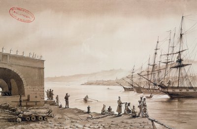 View of Fort Bab Azoun from the Port, Algiers, c.1830-31 by Yung